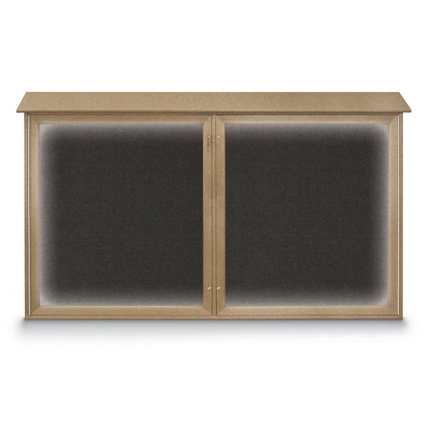 Sliding Door Wood Corkboard, 72"x36", Ligh, UV9005OCS-LTOAK-BUFF
